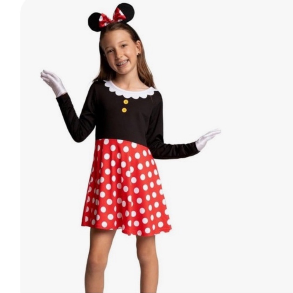 Tipsy Elves Girls XL Minnie Mouse–Inspired Polka Dot Dress – NWT‎